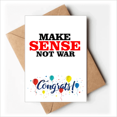 thumbnail image 1 of Love Peace World Make Sense Not War Wedding Cards Congratulations Greeting Envelopes, 1 of 3