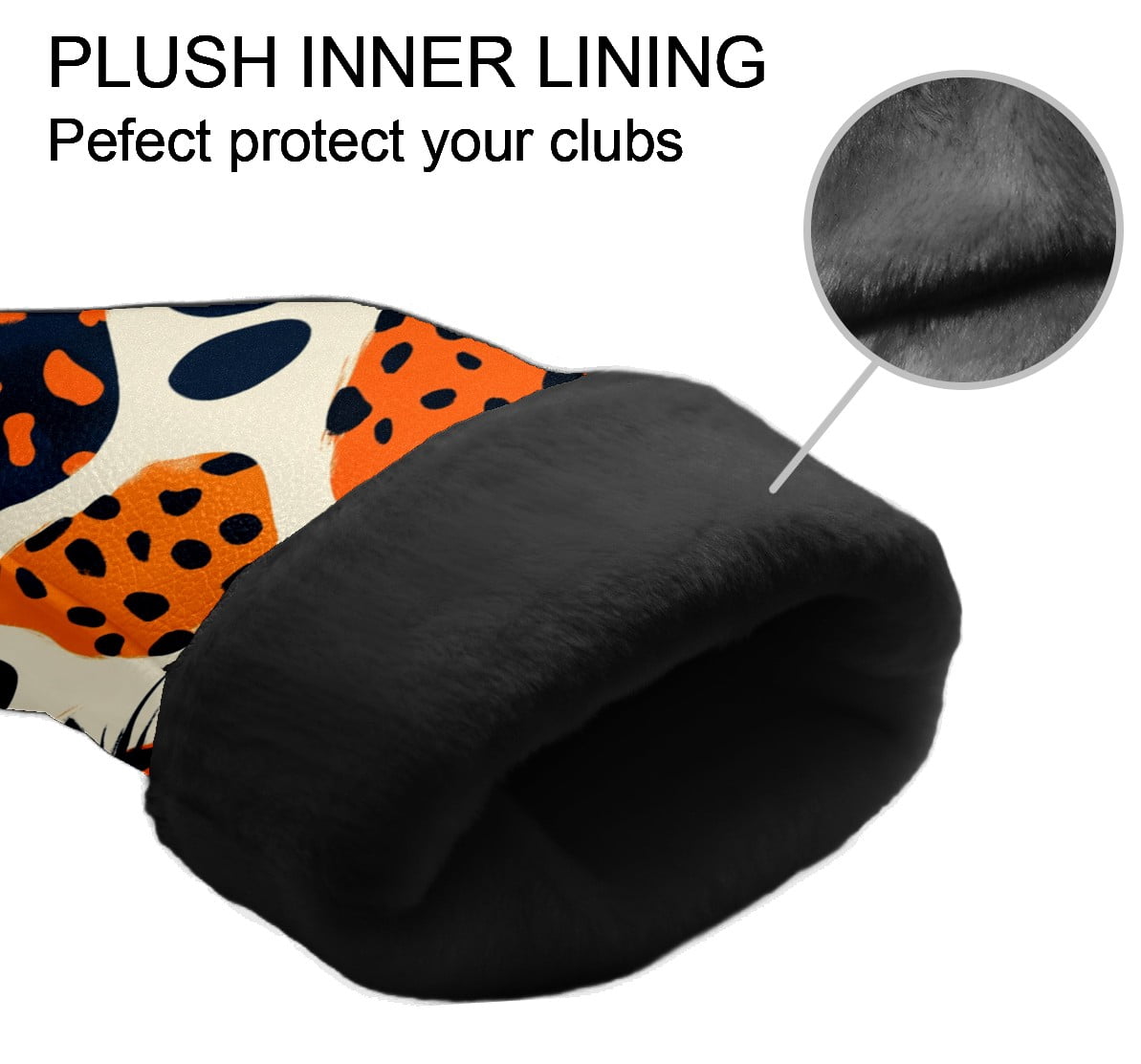 Golf Club Covers PU Leather Waterproof Head Covers for Fairway Woods Hybrids Leopard Print