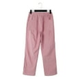 thumbnail image 5 of Red Womens Sweatpants Women's Cotton and Linen Striped Elastic Waist Side Back Four Pockets Buttoned 9/10 Pants Casual Pants Women, 5 of 6