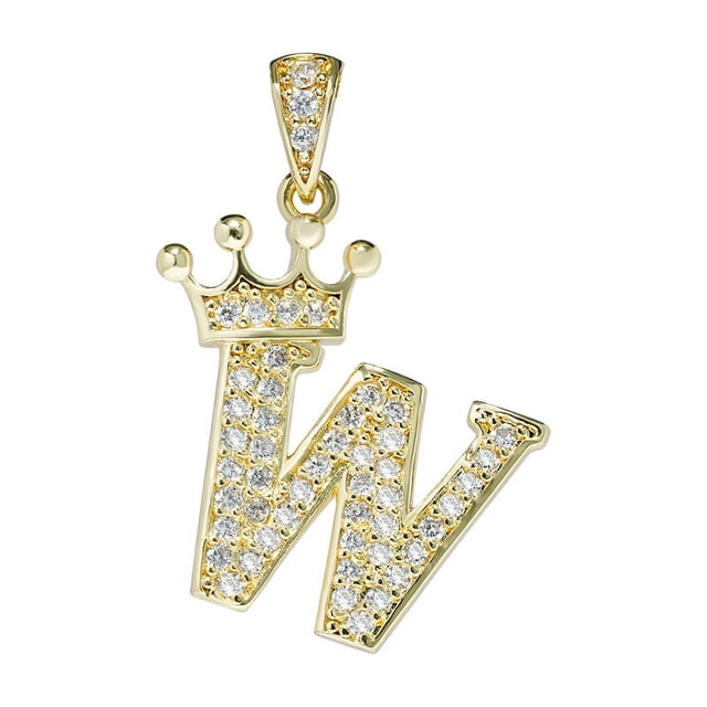 Collar con colgante de diamantes y 26 letras en inglés de corona, collar sencillo de moda, joyería para mujer