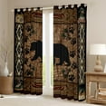 thumbnail image 2 of Homewish Tribal Brown Bear Curtains Pack of 2 (42x84 Each), Western Aztec Triangle Curtains Blackout, Jungle Wildlife Bedroom Curtains, Black Out Curtains Decor, 2 of 6