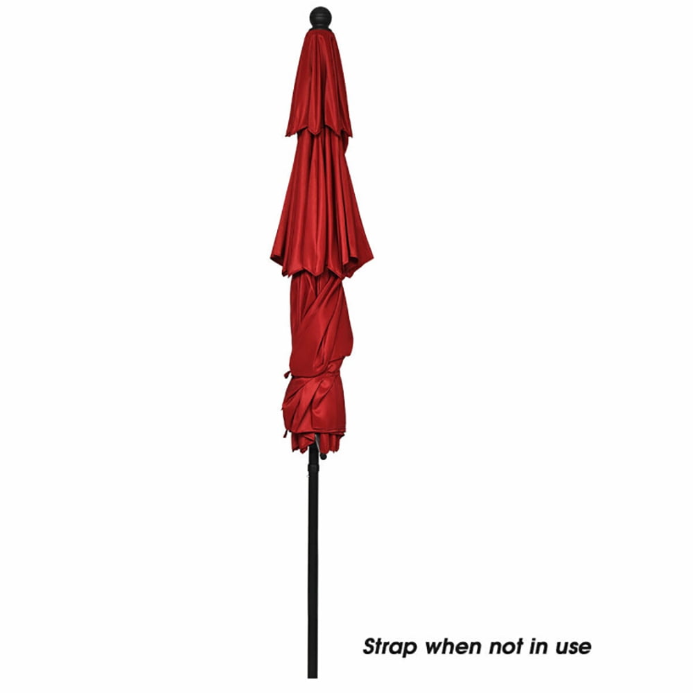 Aimee Lii 10ft 3 Tier Patio Umbrella Aluminum Sunshade Shelter Double Vented without Base, Sunbrella Patio Umbrellas, Burgundy Aimee Lii 10ft 3 Tier Patio Umbrella Aluminum Sunshade Shelter Double Vented without Base, Sunbrella Patio Umbrellas, Burgundy