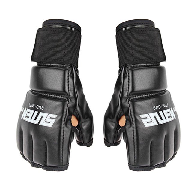 Flmtop 1Pair Fingerless Mittens Empty Palm Portable Soft Portable Punch Gloves for Boxing