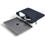 Incase Compact Laptop Sleeve with Flight Nylon - 16-inch MacBook/Laptop & iPad/Tablet Sleeve - Faux Fur Lining, Lightweight, Durable, Weather Resistant, Slip Pocket for Accessories - Navy