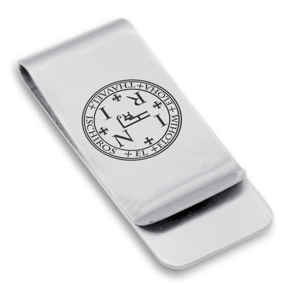 Stainless Steel Seal of Archangel Thavael Classic Slim Money Clip Credit Card Holder