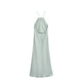 thumbnail image 5 of Kaemgyyd Wedding Guest Dresses for Women Satin Soft Halter Neck Sleeveless Maxi Dress Elegant Silk Solid Cocktail Party Dress, 5 of 5