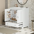 thumbnail image 2 of 30" Bathroom Vanity with Ceramic Sink, Solid Wood Frame Bathroom Sink Cabinet with Adjustable Shelf, Drawer with Divider, Solid Wood Feet, 2 of 9