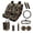 Black and Brown - Bear Camo Hunting, variant on Aztec Eagle Print Car Seat and Steering Wheel Cover Set American Flag Print Car Front Rear Seat Covers Safety Belt Pads Rearview Mirror Cover Trash Bag Cup Coasters Key Chain