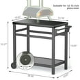 thumbnail image 4 of TORVA Outdoor Prep Cart PVD Gunmetal Finish Dining Table Top for Pizza Oven, Patio Grilling Backyard BBQ Grill Cart, Gray, 4 of 8