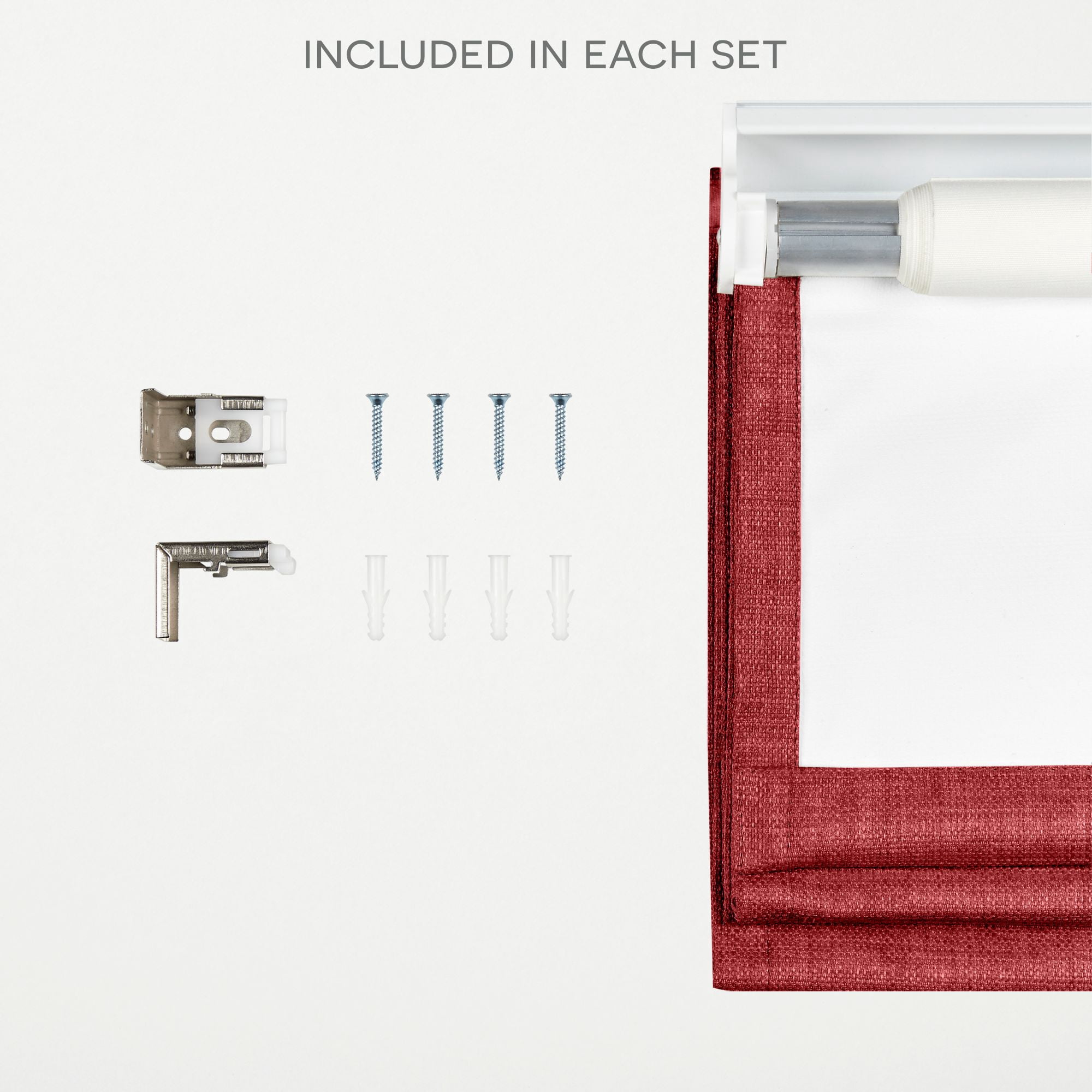 Exclusive Home Acadia 100% Blackout Roman Shade, 31"x64", Red