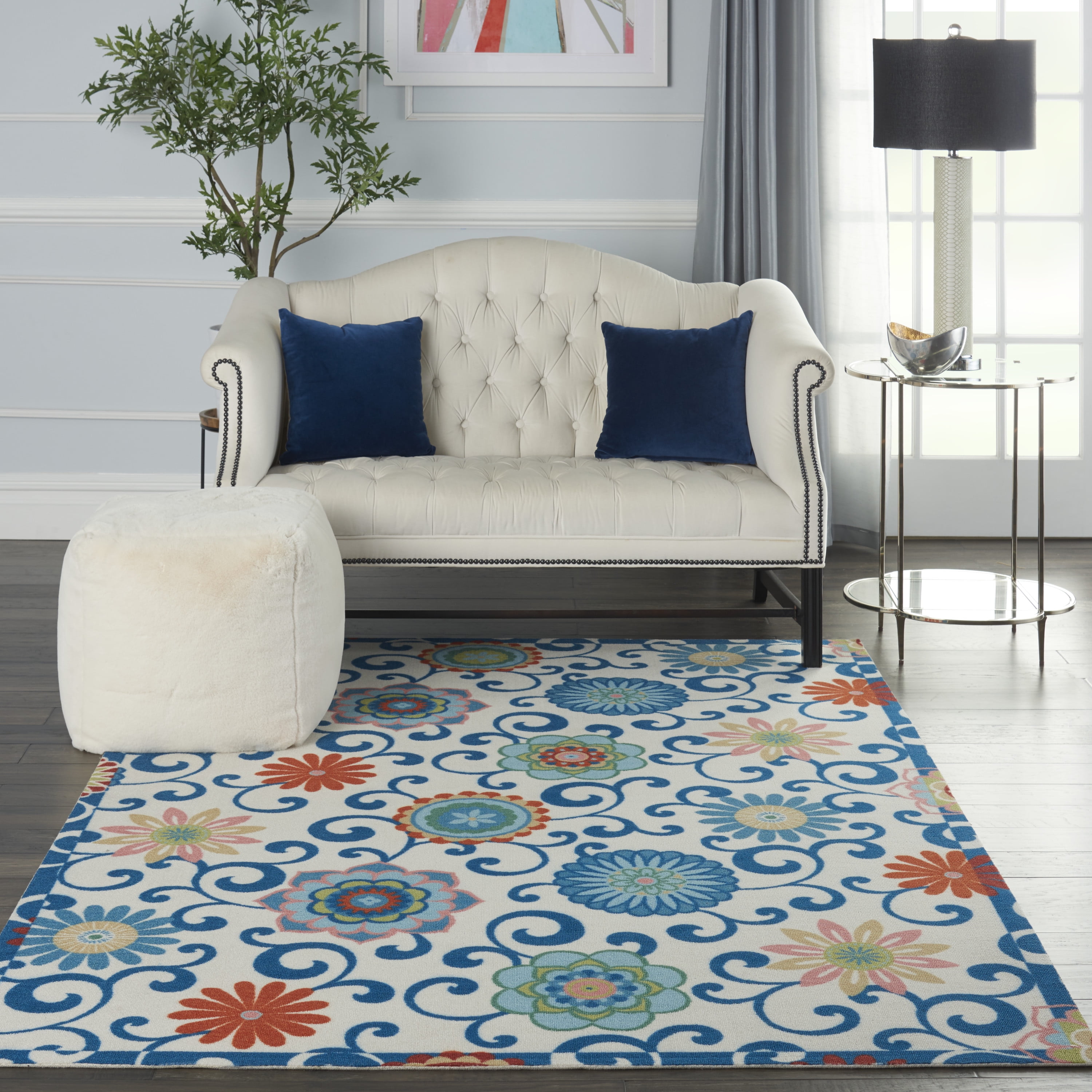 Waverly Sun N' Shade Indoor/outdoor Ivory/Multi Area Rug