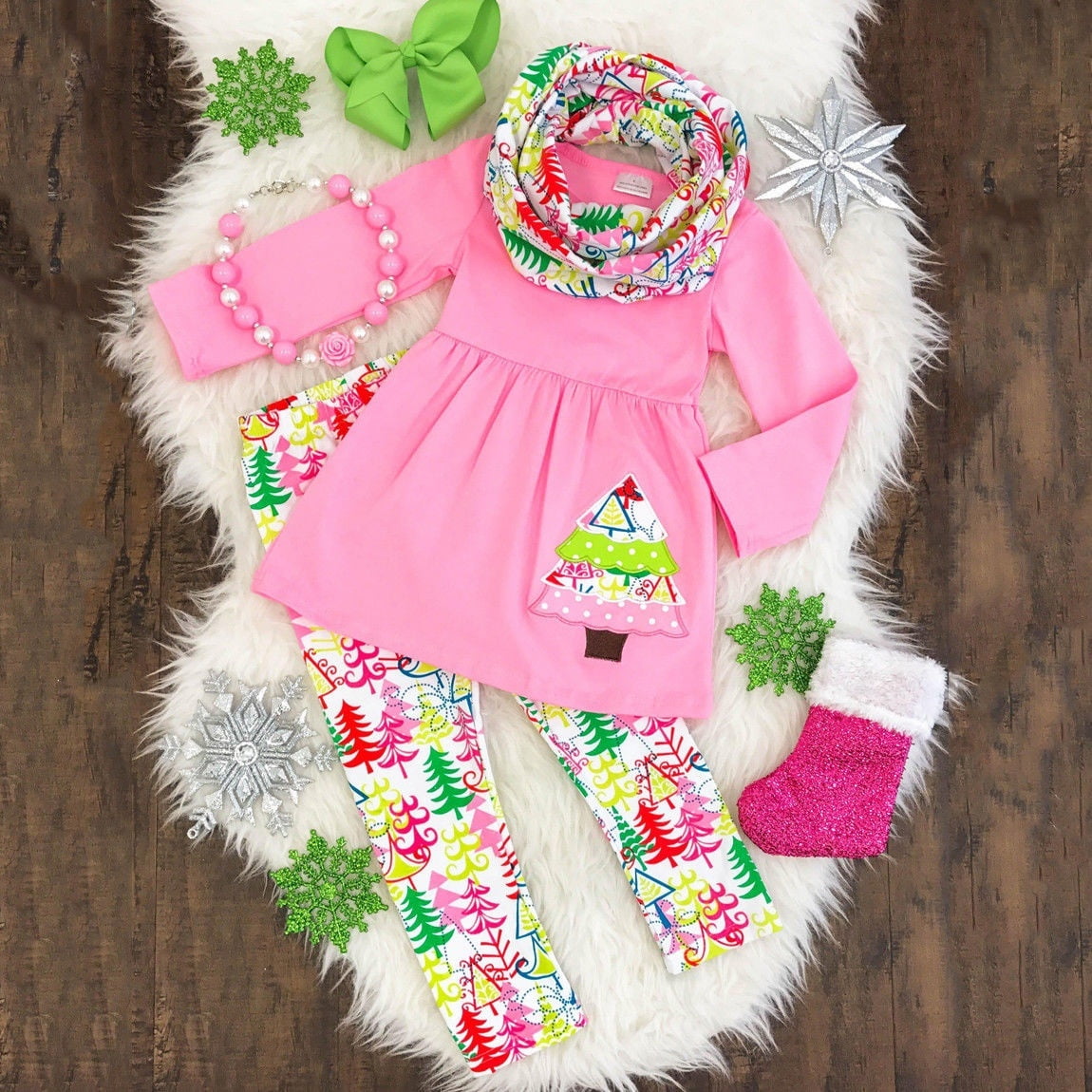 Toddler Kids Girls Outfits Christmas Tree Tops Dress Pants Clothes Set Costume Walmart Canada