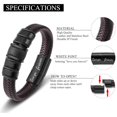 thumbnail image 2 of SLYNSHome New Stainless Steel Leather Bracelet Magnetic Black Stainless Steel Bracelet For Men, 2 of 5