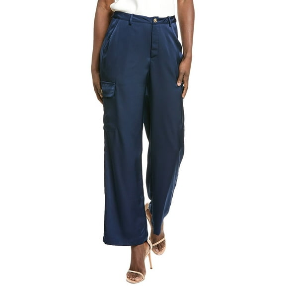 Gracia womens  Satin Wide Leg Pant, s, Blue