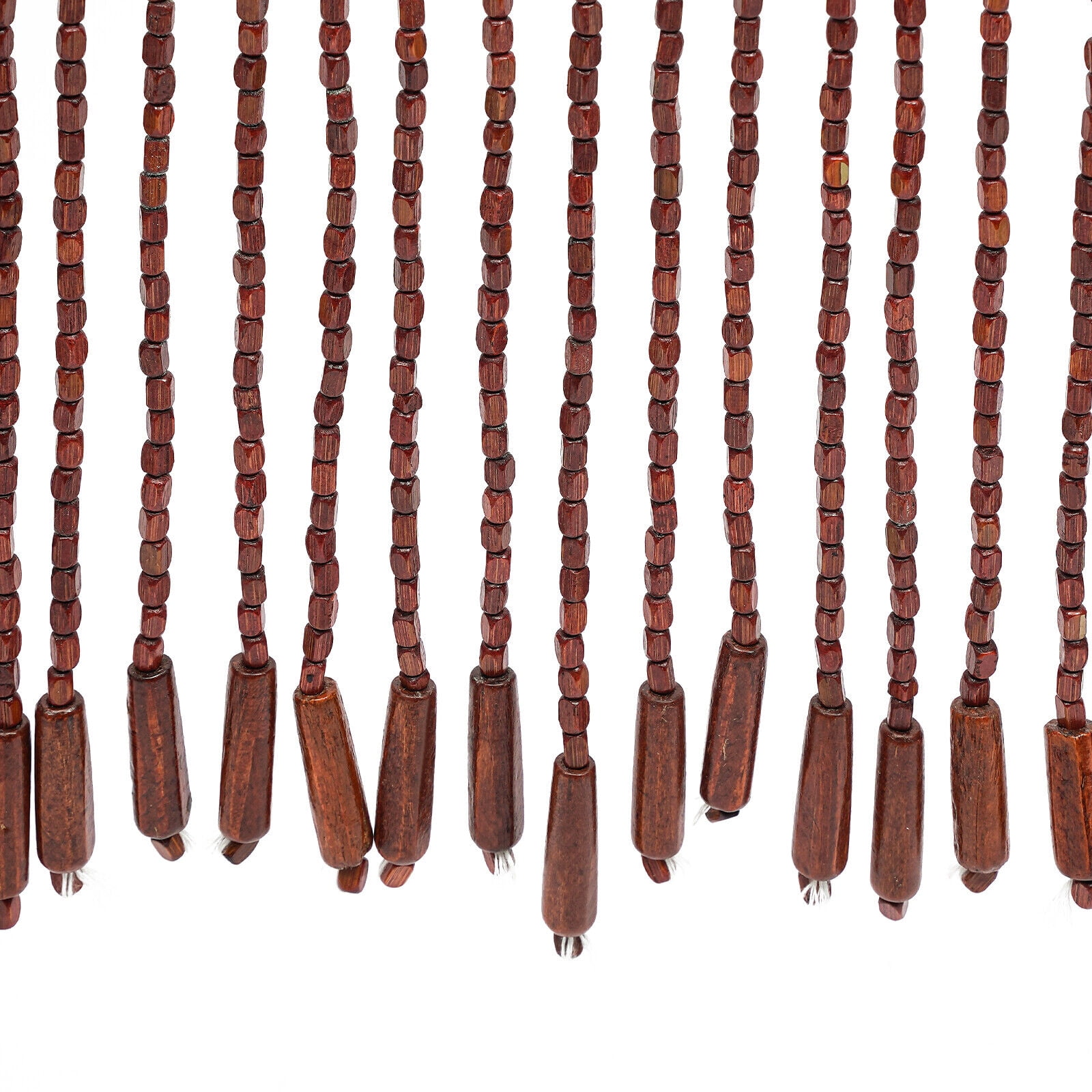 35.43*76.77inch Handmade Beaded Curtain Wood & Bamboo Fly Screen for Bath Bedroom Porch Doorway