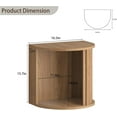 thumbnail image 2 of Pusnapku Floating Nightstand Set of 2, 16.5" Fluted Wall Mounted Bedside Shelf with Storage and Sliding Door, Wooden Curved Side Table for Bedroom, 2 of 9