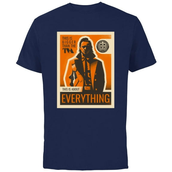 Marvel Studios Loki Season 2 Bigger Than the TVA Disney  MCU - Short Sleeve Cotton T-Shirt for Adults - Customized-Navy