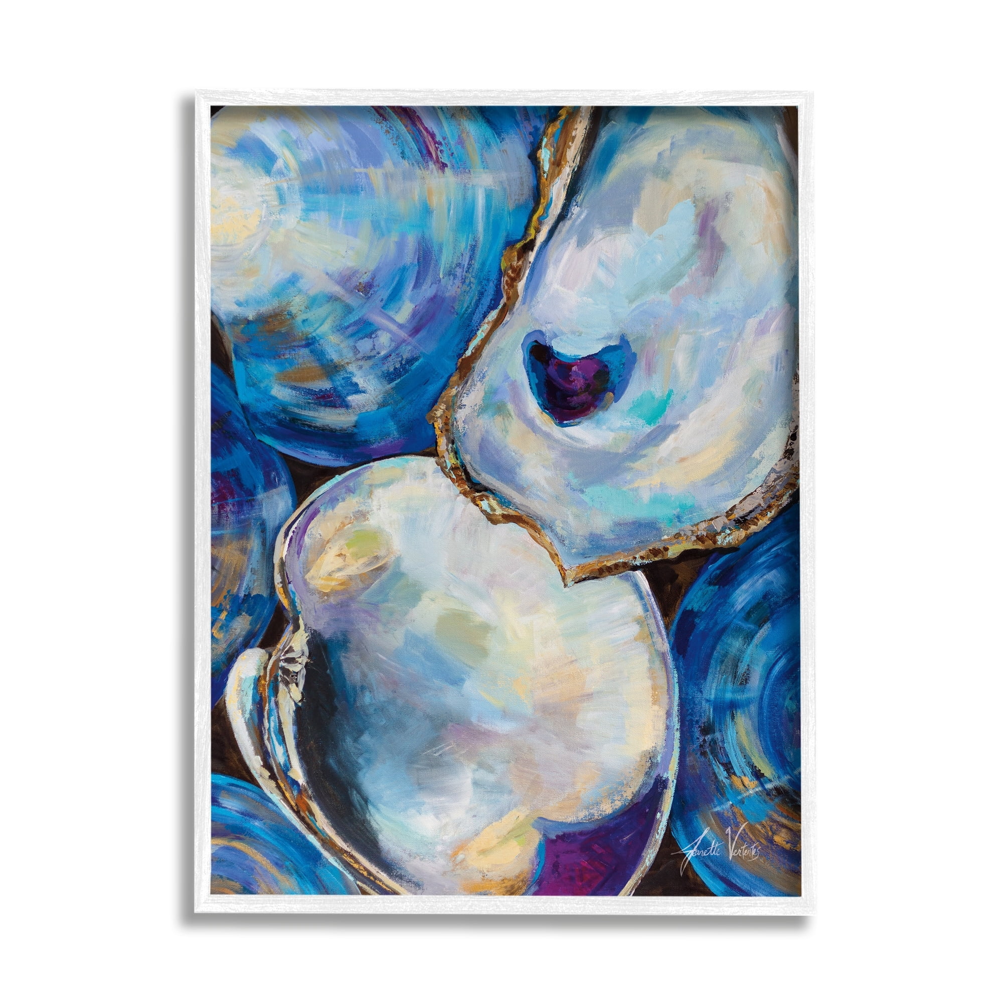 Stupell Industries Expressive Coastal Seashells Abstract Mussel Clam Painting, 24 x 30, Design by Jeanette Vertentes