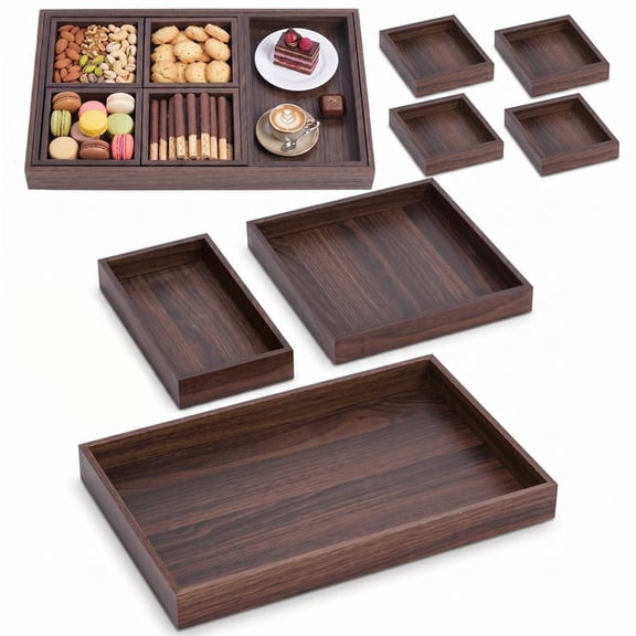 7-Piece Nestable Wooden Serving Trays