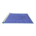 thumbnail image 2 of Ahgly Company Machine Washable Indoor Round Oriental Blue Industrial Area Rugs, 8' Round, 2 of 4