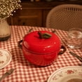 thumbnail image 5 of geerera Cute Apple Ceramic Bowl with Lid & Handles, Oven-Safe Serving Bowl, Decorative Tableware for Soup, Stews, Desserts, Home Decor, Gifting, 5 of 8