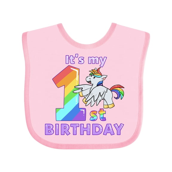 Inktastic It's My 1st Birthday Unicorn Boys or Girls Baby Bib
