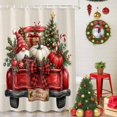 thumbnail image 5 of 60x72 Inch Shower Curtains for Bathroom, Merry Christmas Fabric Bath Curtain Decor, Winter Red Truck Gnomes XmasTree Rustic Waterproof Restroom Curtains Shower Set Accessories with 12 Hooks 60 Inch, 5 of 8
