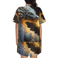 thumbnail image 6 of Rateoe Golden White Fire Dragon Pattern Women's Short-Sleeved Pajama Set - 2 Piece Soft and Lightweight Sleepwear Set-XX-Large, 6 of 7