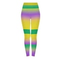 thumbnail image 4 of Cadancy Mardi Gras Tights for Women Trendy High Waisted Tummy Control Comfy Stretchy Leggings Party Holiday Print Trendy Gym Yoga Pants, 4 of 9