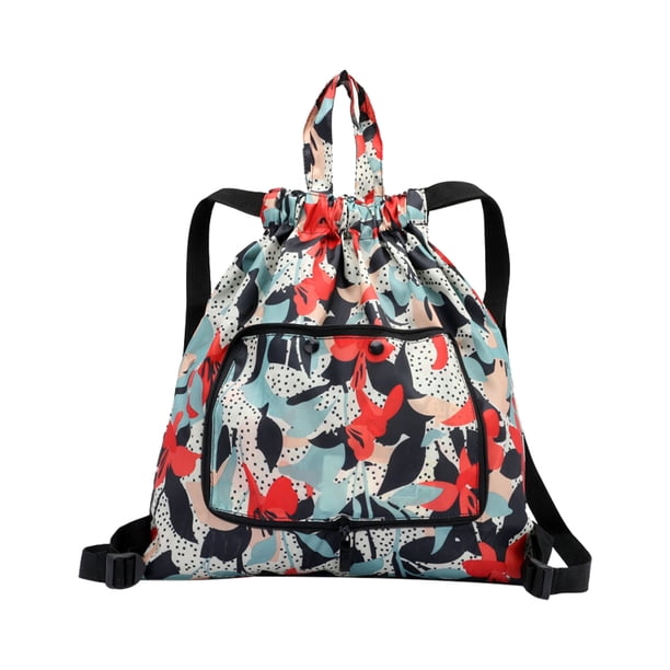 Baloncesto Yoga Bolsa Cordón Plegable Mujeres Nylon Mochila (Trompeta flor) Ehuebsd Para Estrenar