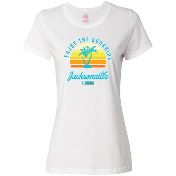 Inktastic Summer Enjoy the Sunshine Jacksonville Florida in Blue Women's T-Shirt