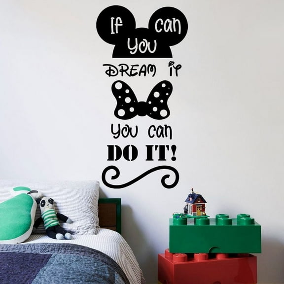 All Things Valuable You Can Do It Quote Mickey Mouse Walt Disney Cartoon Quotes Wall Sticker