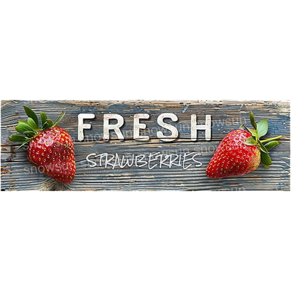Metal Tin Sign Fresh Strawberries Metal Signs Vintage Signs Retro Sign For Home Bar Office Outdoor Garden Wall Decor 4x16 Inch