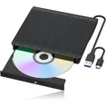 thumbnail image 1 of External Blu-ray Drive, Portable Blu-ray Player & CD DVD Burner USB 3.0 & Type-C BD/DVD/CD Reader, Plug and Play, Lightweight for Windows/Mac/Linux (2 in 1), 1 of 7