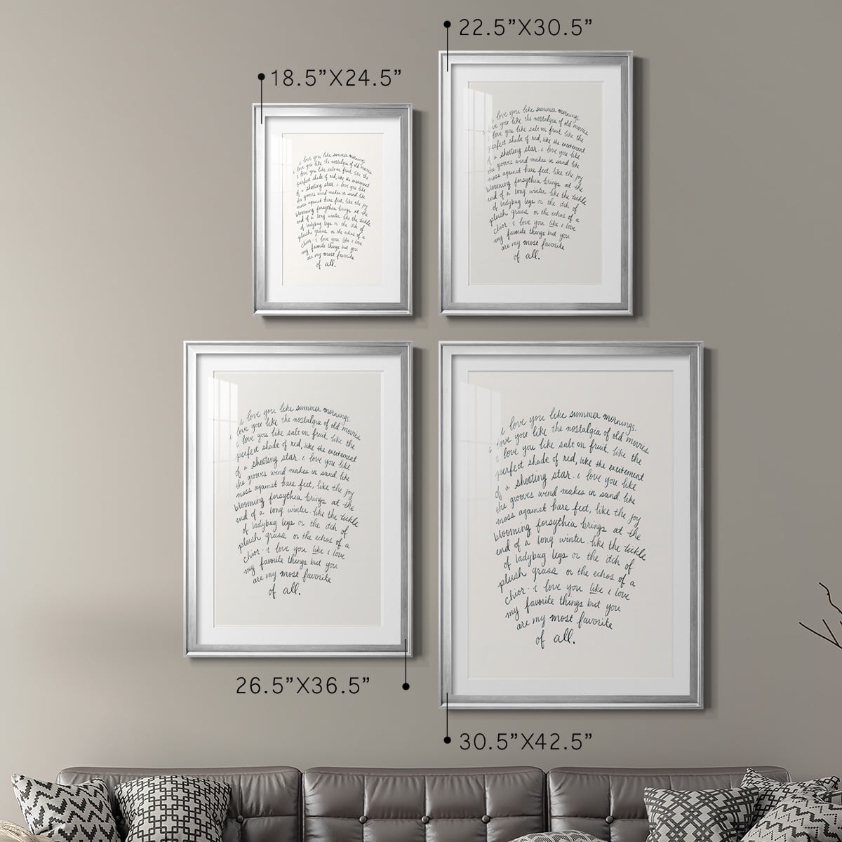 Wexford Home Letter to a Lover I Premium Framed Print, 22.5" x 30.5" - Ready to Hang, Silver (Set of 2)
