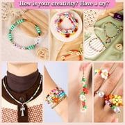 OCARDI-Bracelet Making Kit - 10800+Pcs Polymer Clay&Glass Seed Beads and Letter&Bracelet Beads for Friendship Jewelry Making for Teen Girl Gifts