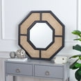 thumbnail image 2 of SAFAVIEH Jarvie 30.4 in. x 32.9 in. Solid Frame Mirror, Black/Natural, 2 of 5