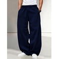 thumbnail image 2 of Men's Sweatpants Baggy Heavyweight Fleece Wide Leg Drawstring Sweat Pants Casual Lounge Mens Joggers with Pockets Slacks, 2 of 13