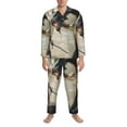 thumbnail image 3 of Salouo Swordsman Cool Dragon Print Button-Front Long Sleeve Pajama Set for Men, Soft 2Pjs Men's Long Sleeve Sleepwear-Large, 3 of 7