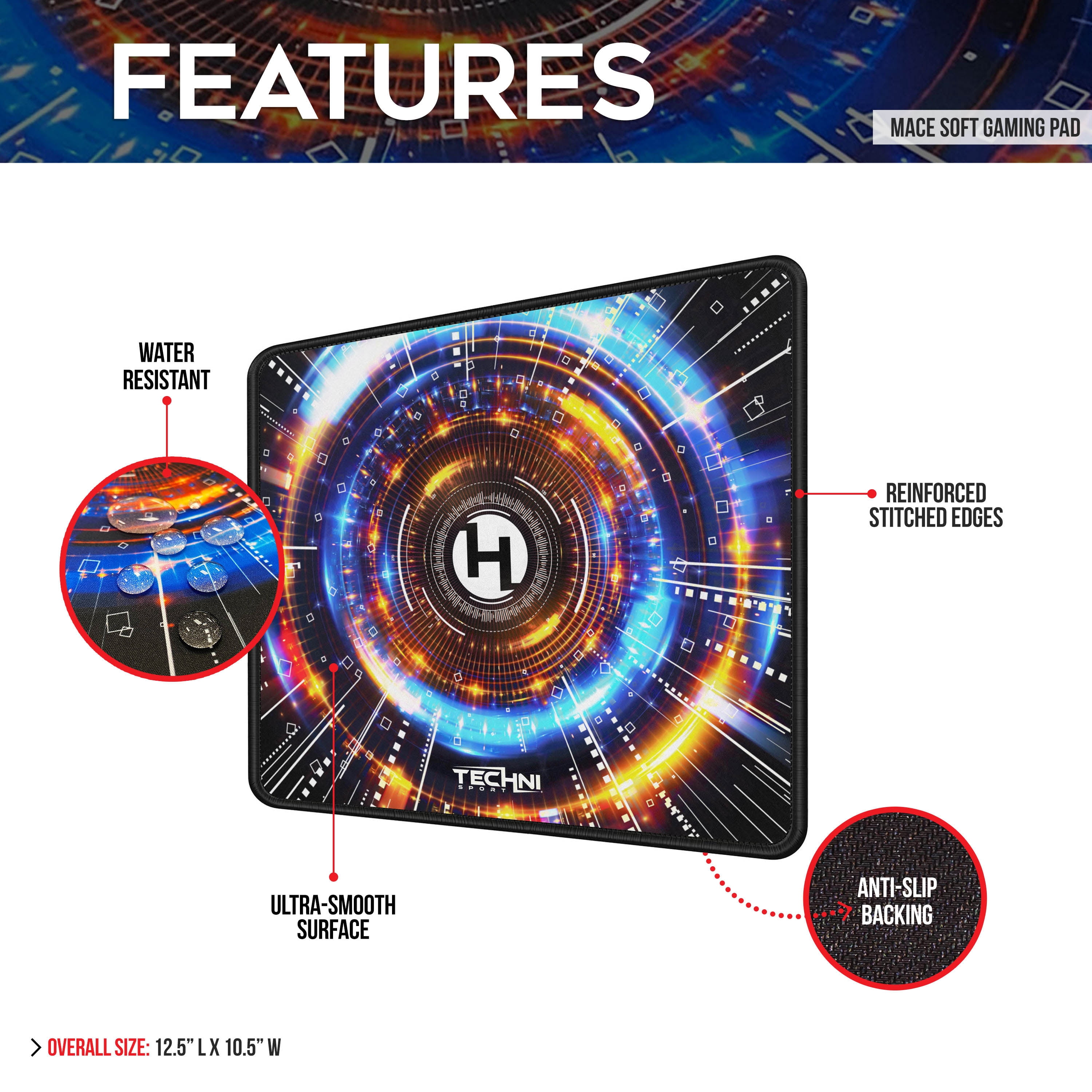 Techni Sport 4 Color Design Printing Mouse Pad