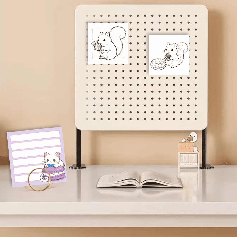 Original Double-Sided Coloring & Writing Sticky Notes (100 Pcs) - 100 Unique Patterns, Message Pad for Daily Reminders