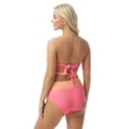 thumbnail image 3 of COCO REEF Women's Pink Ombre Stretch Bra-Sized Tie Adjustable Fixed Cups Bandeau Swimsuit Top 36-38C, 3 of 3