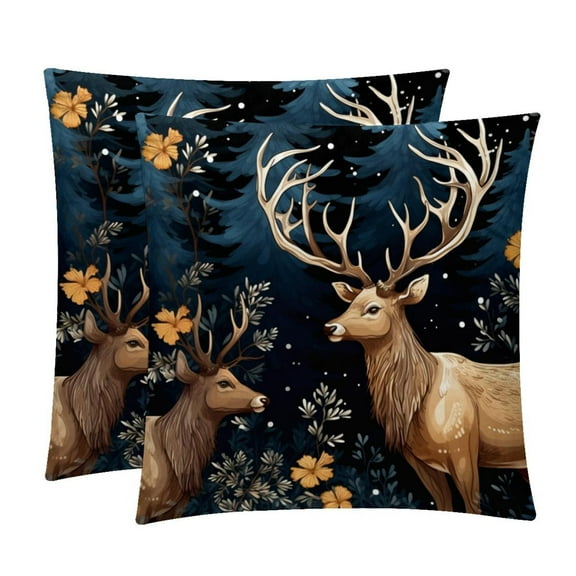 Elk Deer Inserts Set - 2-Pack Decorative Pillows with Unique Patterns for Throw Pillow Covers for Home Decor, Sofa, Bed - Available in 16x16, 18x18 & 20x20