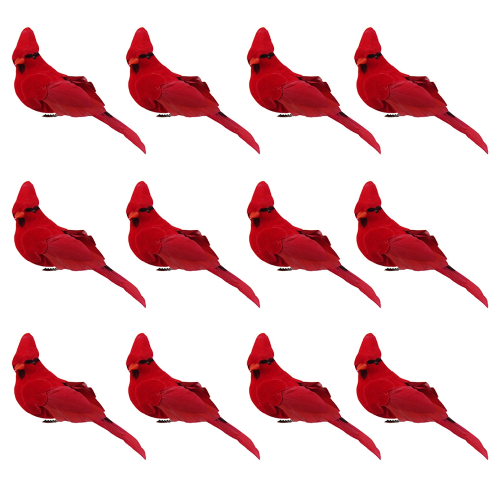 24pcs Simulated Foam Clip-on Birds for Home Lawn Party Ornament DIY Crafts 