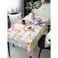 thumbnail image 2 of Easter Bunny Rectangle Tablecloth, Spring Colorful Eggs Flower Branch Plaid Waterproof & StainResistant Tablecloth, Washable Oil-proof Table Cover for Dining/Party/Wedding/Camping/Buffet 54x108 In, 2 of 9