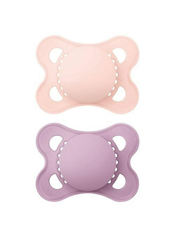 MAM Original Matte Baby Pacifier, Nipple Shape Helps Promote Healthy Oral Development, Sterilizer Case, 2 Pack, 0-6 Months, Girl,2 Count (Pack of 1)