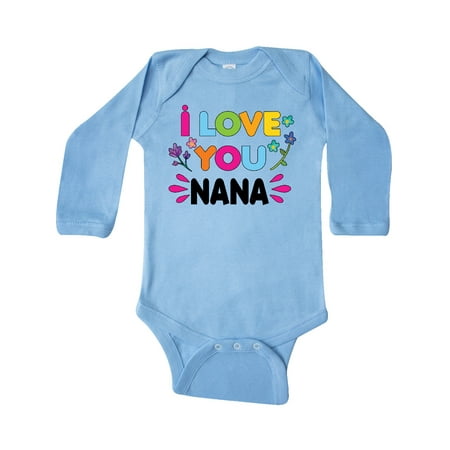 

Inktastic I Love You Nana with Flowers Gift Baby Girl Long Sleeve Bodysuit