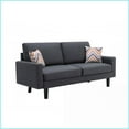 thumbnail image 5 of 70” Dark Gray Linen Sofa & 2 Chairs Set – Modern Living Room Furniture with 2 Throw Pillows | Gray | Linen | Solid Wood Legs, 5 of 6