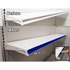 100 Pack Decorative Gondola Shelving Pre Cut Vinyl Insert Strips 48" x 1.25" Shelf C-Channel, Blue