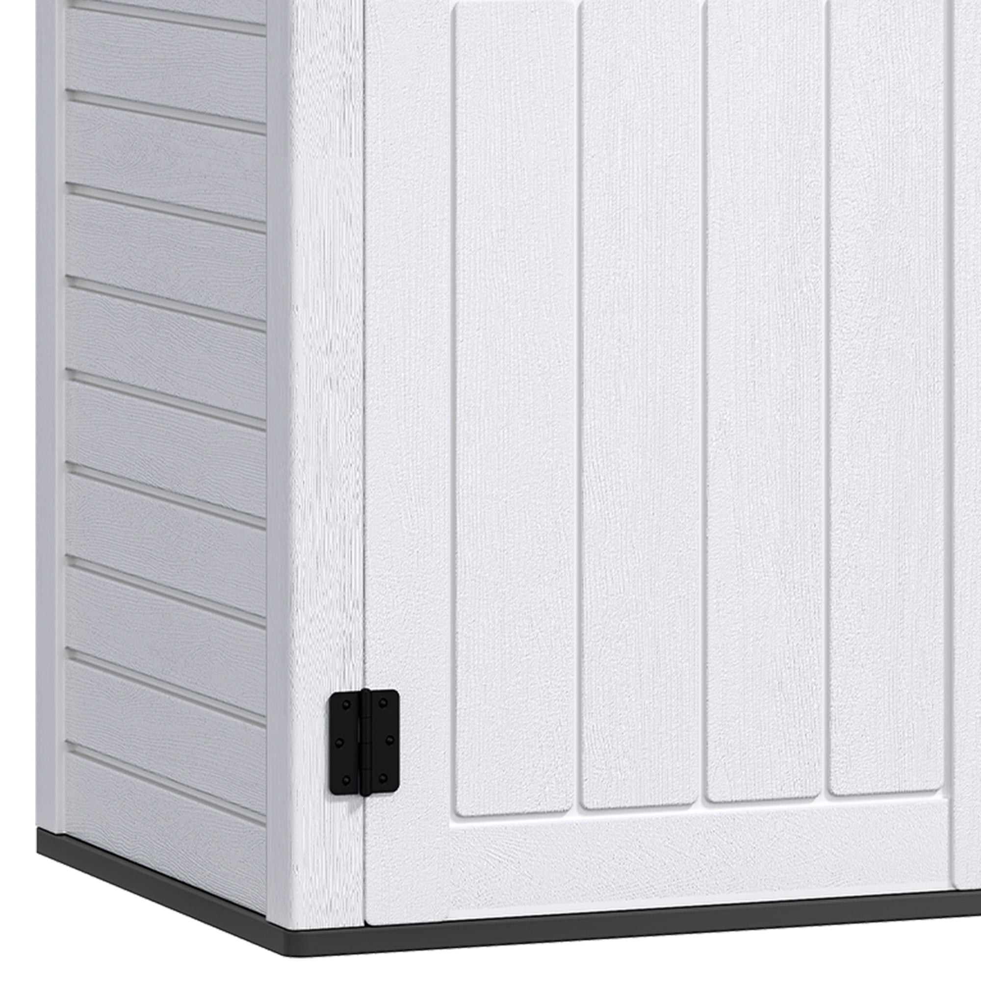 Uforic Outdoor Storage Shed, Vertical Lockable Tool Storage Resin Shed for Garden, Garage, Patio, No Shelves Included, Off-White